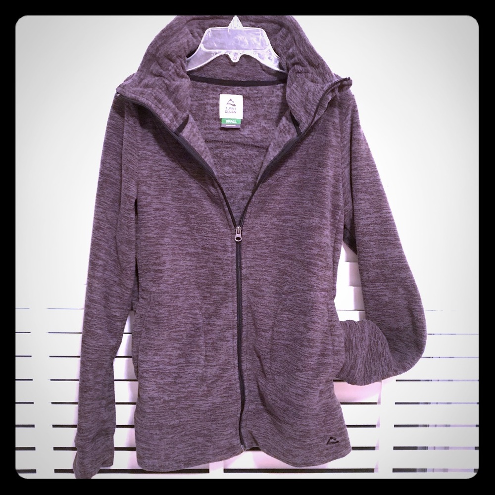 EUC Alpine Design Grey Fleece Zip Jacket w Collar